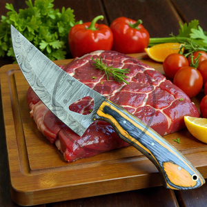 Couteau de Chef Damas Fait Main, Hachoir à Viande Compact, Style Vintage, Manche en Bois, Écologique, Lame de 4-5,9 pouces, Taille Personnalisée, Fourniture en Gros - Product Image 6