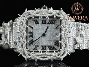 Montre OEM personnalisée Hip Hop avec diamants Moissanite et bracelet en acier inoxydable, disponible pour la vente sur le marché international de gros - Product Image 6