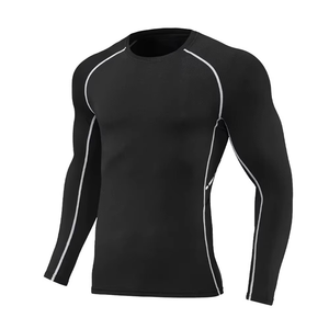 Men <b>Long</b> <b>Sleeve</b> Compression Shirt <b>Black</b> Quick Dry Spandex/Nylon 220g Seamless Fusing Sportswear Full <b>Sleeve</b> Fitness <b>Gym</b> <b>Top</b> - Product Image 1