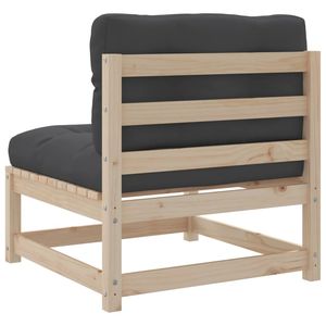 Ensemble de canapés de patio en bois de pin massif anthracite avec tissu Oxford et canapés de jardin en coton PP - Product Image 5