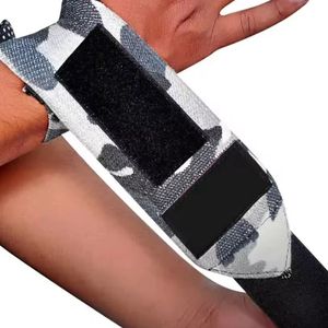 Bandes de maintien pour poignets à motif camouflage gris, élastiques, pour haltérophilie, powerlifting, entraînement en salle de sport professionnel - Product Image 4