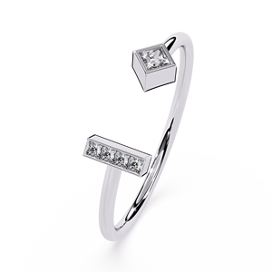 Minimalist Open Lab Grown Diamond <b>Ring</b> 925 Sterling Silver Princess Cut <b>Adjustable</b> <b>Ring</b> for Women Fine Jewelry Manufacturer - Product Image 2