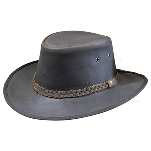 Sombrero de Vaquero de Cuero Genuino Marrón Estilo Rancho con Banda Trenzada Hecha a Mano, Clásico para Exteriores, Directo de Fábrica, Sombreros de Vaquero Unisex de Moda - Product Image 1