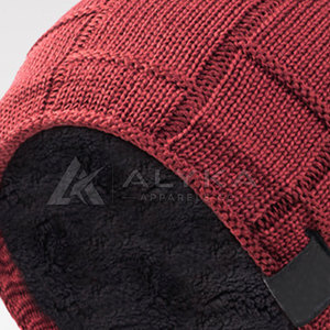 Warm Soft Unisex Adult Cuffed <b>Beanies</b> <b>Hats</b> Wholesale Custom Logo Colours Winter Solid Red Colour With 100% <b>Wool</b> Material - Product Image 2