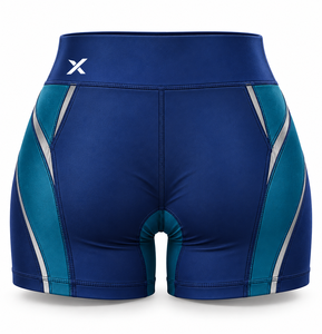 Shorts de gymnastique et shorts de compression |   Blocs de couleur bleus - Six couleurs |   Vêtements de sport en Spandex/Polyester |   Séchage rapide anti-odeur | - Product Image 3