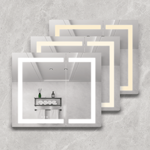 Specchio LED da Bagno 36x30 Pollici con Superficie Antiappannamento, Armadietto con Doppia Porta e Ampio Spazio di Stoccaggio, 3000K - Product Image 6