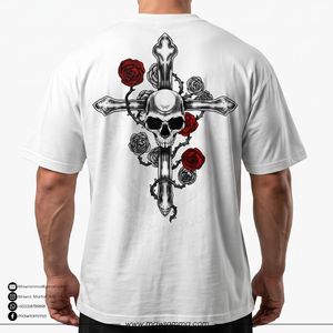 เสื้อยืดโอเวอร์ไซส์พรีเมียม OEM ผ้าฝ้าย 100% เป็นมิตรกับสิ่งแวดล้อม แห้งเร็ว พิมพ์ลายกราฟิก งานศิลปะสยองขวัญ พิมพ์ดิจิทัลตามสั่ง สตรีทแวร์สำหรับทุกเพศ - Product Image 2