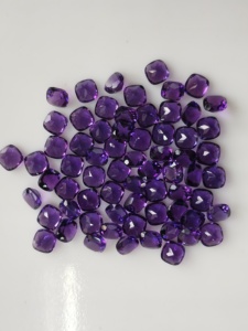 Natural African Amethyst 6MM Cushion Cut Purple Certified Best Quality Loose Gemstone for Jewelry Making - Product Image 2