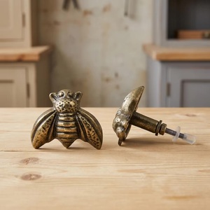 Poignée et bouton de meuble en alliage de zinc, design traditionnel abeille antique, pour meubles de maison et de bureau - Product Image 3