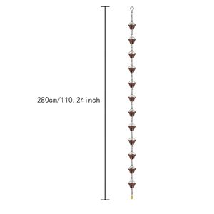 Chaîne de pluie en zinc de fabrication fiable, design suspendu pour drainage extérieur, accessoire décoratif pour toit et jardin - Product Image 2