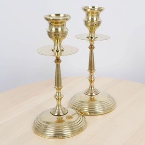 Antique <b>Brass</b> Candle Holders Modern Candle Stand for Home Decor Elegant Multicolor Heat Resistant Candle Holder Set of 2 - Product Image 5