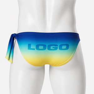 Custom <b>Men's</b> Gradient Swim Briefs Quick Dry Tie Side <b>Bikini</b> Swimwear Beach Pool Summer Swim Bottoms - Product Image 2