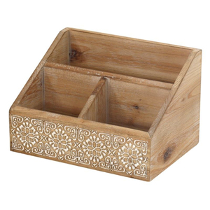 Well Finished Mango Wooden Countertop Organizer Caddy Durable Kitchen Utensil Serving Storage Holder Cutlery Holder or Caddy - Product Image 6