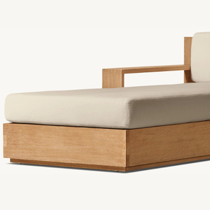 Hot sale sun lounger made of teak wood with soft foam suitable for the beach, strong and good quality - Product Image 4