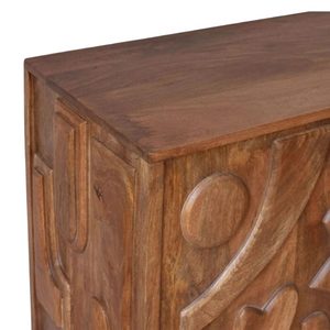 Modern Wooden <b>Sideboard</b> Cabinet with Carved Geometric Design Handmade <b>Storage</b> Buffet for Living Room Dining Room - Product Image 3