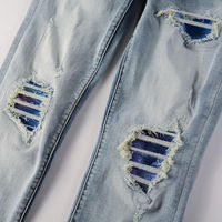Pantalon en jean déchiré léger et respirant pour homme, coupe droite, 100 % coton, haute qualité, tendance et personnalisé pour l'hiver