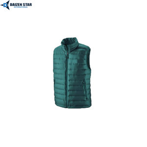 Gilet matelassé en laine pour homme, style streetwear, col montant, fermeture éclair, motif uni, écologique, coupe-vent, anti-UV 100% - Product Image 4