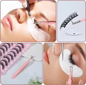 Pince à épiler de précision rose Morje Surgical en acier inoxydable à pointe lisse 10 mm pour extension de cils - Product Image 5