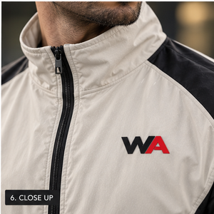 Survêtement de jogging sportif sublimé pour homme, blanc et noir, coupe-vent, avec fermeture éclair intégrale, respirant, logo avant, OEM, le plus vendu 2026 - Product Image 6