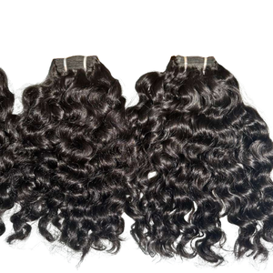 Cheveux humains indiens vierges non traités, double trame, ondulés Jerry Curly, lots de mèches de qualité Remy, vente en gros directe usine - Product Image 1