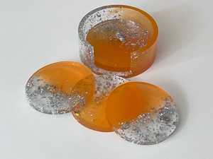Handmade Luxury Round Resin Coasters 6-Piece Set Modern Decorative Heat Resistant Waterproof <b>Table</b> <b>Protector</b> Coffee Tea Dining - Product Image 3