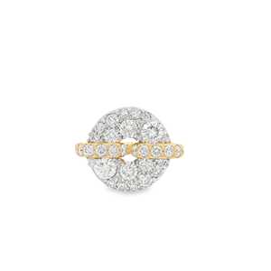 Anillos de oro macizo de 14K y 18K con diamantes cultivados en laboratorio de corte redondo engastados en pavé, estilo moderno, tipo donut, para el dedo mindito, venta al por mayor - Product Image 4
