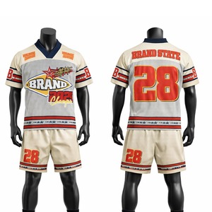 Conjunto de Camiseta y Pantalones Cortos de Fútbol Americano, Uniforme Deportivo Transpirable, Personalizado para Equipos, para Entrenamientos y Partidos - Product Image 4