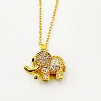 Collier pendentif animal pour femme avec finition plaquée or véritable 18 carats, incrustation de zircon et chaîne en câble