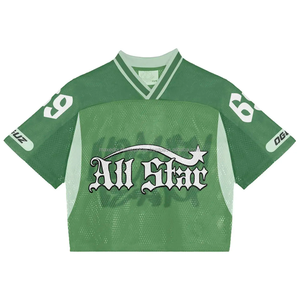 เสื้อเจอร์ซีย์ฟุตบอลแบบตาข่ายทรงบ็อกซี่ แขนสั้น โอเวอร์ไซส์  แบบใหม่  สามารถปรับแต่งได้  สำหรับทุกเพศ  เสื้อยืดแบบซับลิเมชั่น  เสื้อเจอร์ซีย์อเมริกันฟุตบอล  สำหรับธุรกิจ B2B สหรัฐอเมริกา - Product Image 5