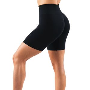 <b>Women's</b> Jet Black High Waist Biker Gymwear <b>Shorts</b> <b>Compression</b> Stretch Workout Fitness Training Yoga Activewear Everyday Comfort - Product Image 2