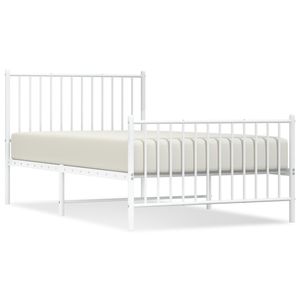 Cadre de lit simple en métal blanc avec finition élégante en peinture poudrée - Product Image 2