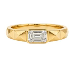 Emerald Cut <b>Mens</b> <b>Ring</b> 925 Sterling <b>Silver</b> Yellow Gold Plated Classic Statement Band Minimalist Engagement <b>Ring</b> - Product Image 1