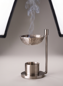Metal Incense Burner Silver <b>Hammered</b> Dual Tier Arch Stand Censer Cone Ash Catcher <b>Holder</b> Wholesale - Product Image 3