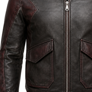 Blouson de moto de luxe pour homme en cuir véritable, coupe ajustée, style vintage de course, en cuir pleine fleur, fournisseur en gros - Product Image 4