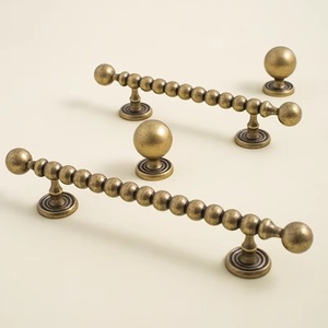 Hot Sale Solid Bead Style Antique Brass Cabinet Handles and Knobs Round Ball Bronze Kitchen Handle - Product Image 1