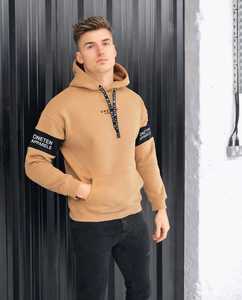 ONETEN APPARELS <b>Men's</b> Color Block <b>Hoodie</b> Plus Size Cotton French Terry Pullover Sweatshirt Autumn 400g - Product Image 4