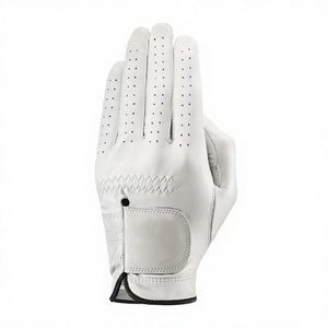 Gants de golf pour hommes en cuir véritable antidérapants, fabriqués sur mesure OEM, vente en gros, marque privée, doigts entiers, fermeture à boucle réglable - Product Image 1
