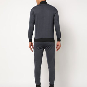 Ensemble de survêtement gris pour homme, col roulé, manches longues, sportif, séchage rapide, vêtements d'automne, coupe régulière, poches latérales - Product Image 3
