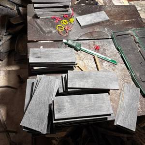 Material Rectangular de Cuerno de Búfalo Natural Negro Rayado para Empuñaduras de Cuchillos - Product Image 5