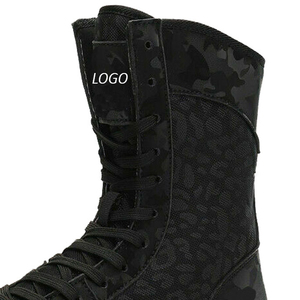 Chaussures de boxe respirantes en cuir à tige haute, à lacets, avec accent bleu personnalisable, pour adultes unisexes - Product Image 6