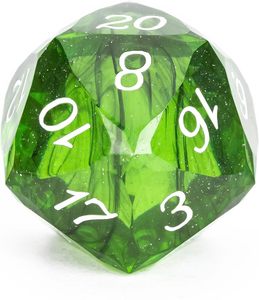 Multifaceted Green Black 1PC D20 DND <strong>Dice</strong> Cut Sharp Edges Glitter Inclusions <strong>20</strong> <strong>Sided</strong> <strong>Dice</strong> Handcrafted Role Playing Game 23mm - Product Image 2