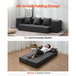 Divano Letto Convertibile 3-in-1 Pieghevole a Forma di L con Schiuma Memory ad Alta Densità 25D e 3 Rivestimenti Lavabili - Product Image 5