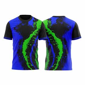 Chemise de chasse pour homme à manches courtes, imprimée par sublimation, respirante, en polyester, motif orange, bleu, noir, pour l'été - Product Image 6