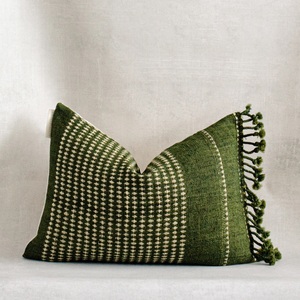 Handmade Wool Kilim <b>Pillow</b> Cover Striped Boho Turkish Vintage Cushion Cover 18x18 Handwoven Tribal <b>Throw</b> <b>Pillow</b> - Product Image 4