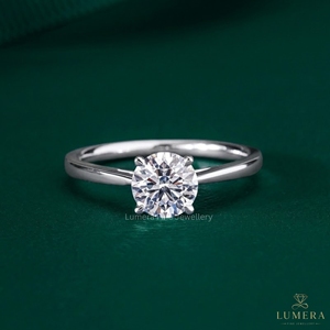 Anillo de Diamante de 1 Quilate, Corte Redondo, VS1, Disponible en Oro de 9k, 10k, 14k y 18k, Joyería Fina Minimalista para Compromiso, Boda o Idea de Regalo - Product Image 1