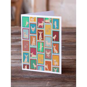 Whimsical Chihuahua-Themed A7 Tamaño 5x7 Tarjetas de notas en blanco Paquete de 8 con sobres para saludos - Product Image 2