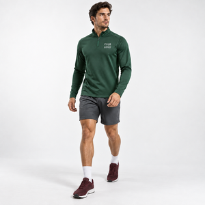 Men's Quarter <b>Zip</b> Warm Up Top Polyester Interlock Quick dry Athletic <b>Shirt</b> Custom Team Warm up Wholesale Supplier Custom Logo - Product Image 1
