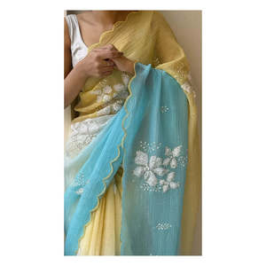 Sari de créateur avec broderie de sequins, collection de robes élégantes - Product Image 2