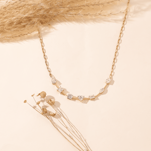 Collar de Cadena con Diamantes de Diferentes Formas, Joyería Fina para Novias y Bodas - Product Image 2