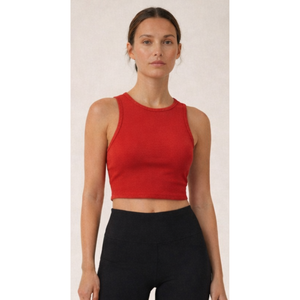 Débardeurs côtelés sans manches pour femmes, en tissu extensible doux, fabriqués en Inde, pour un style décontracté estival, parfaits pour la superposition avec des vestes et accessoires. - Product Image 4